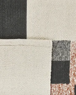 Online Beliani Tappeto KAKINADA Multicolore Cotone Beige Nero Multicolore