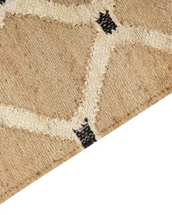 Clearance Beliani Tappeto KALEKOY Beige 160 x 230 cm Iuta Beige Nero