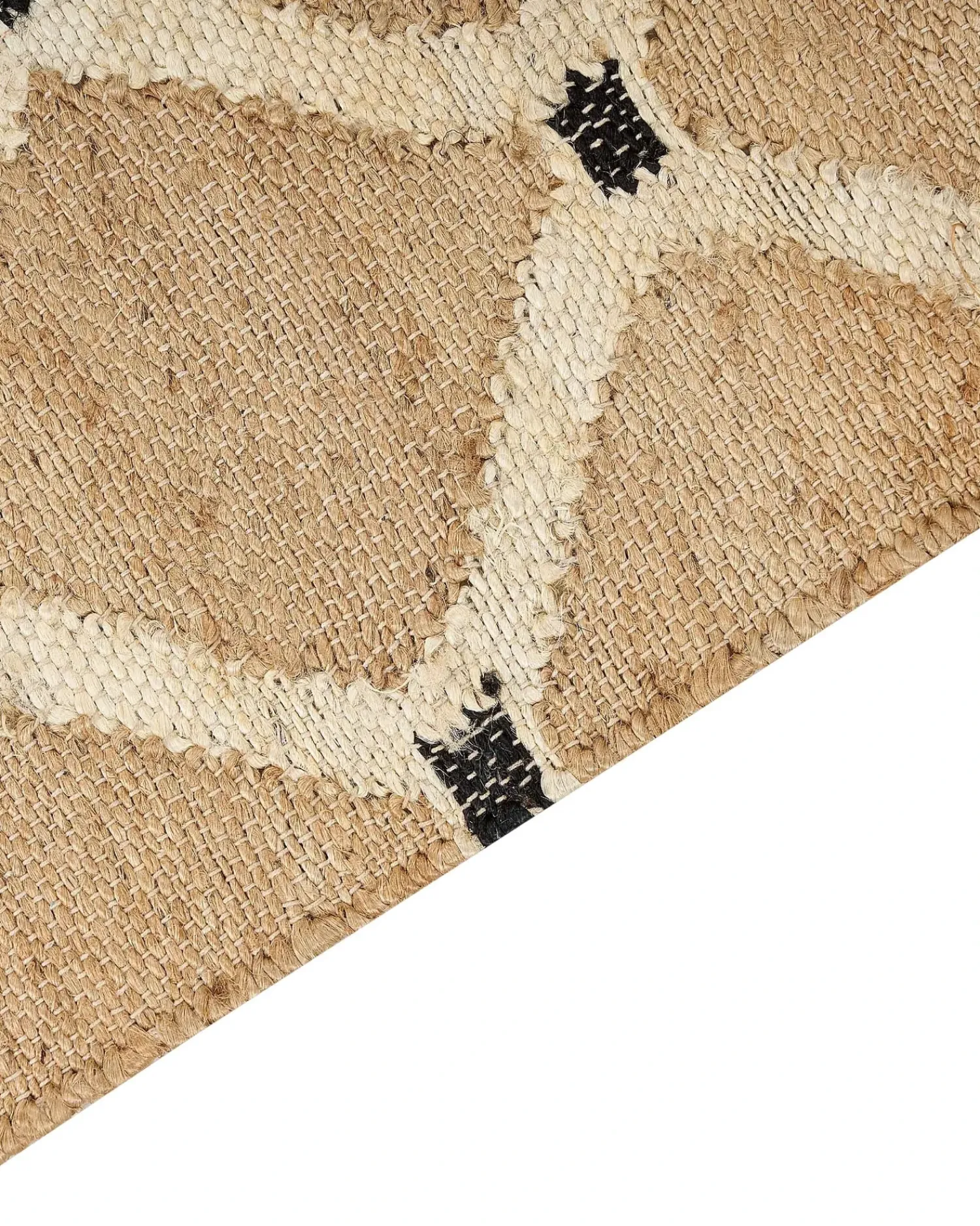 Clearance Beliani Tappeto KALEKOY Beige 160 x 230 cm Iuta Beige Nero