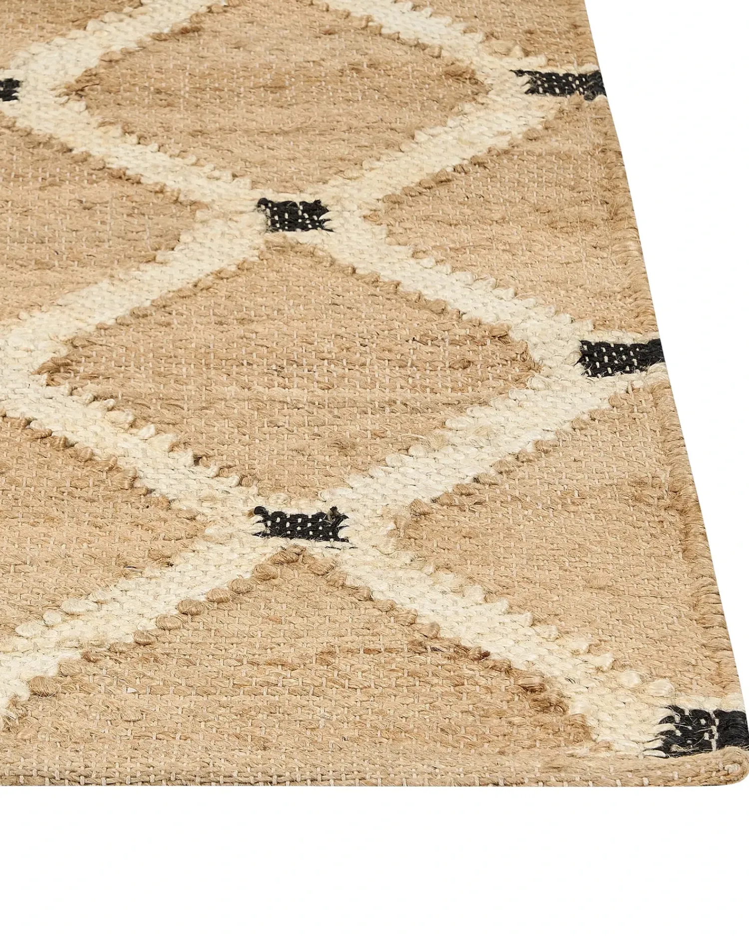 Clearance Beliani Tappeto KALEKOY Beige 160 x 230 cm Iuta Beige Nero
