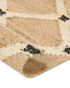 Clearance Beliani Tappeto KALEKOY Beige 160 x 230 cm Iuta Beige Nero