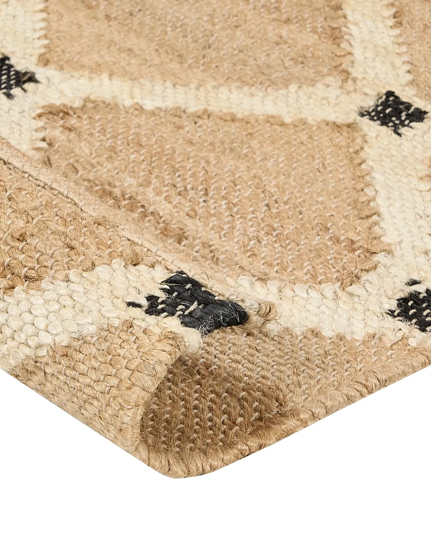 Clearance Beliani Tappeto KALEKOY Beige 160 x 230 cm Iuta Beige Nero