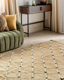 Clearance Beliani Tappeto KALEKOY Beige 160 x 230 cm Iuta Beige Nero