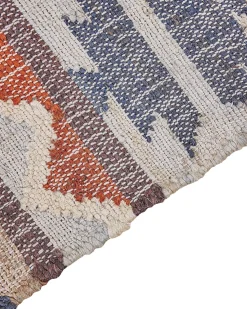 Beliani Tappeto KALFA Multicolore Iuta Beige Blu Marrone Rosso Multicolore