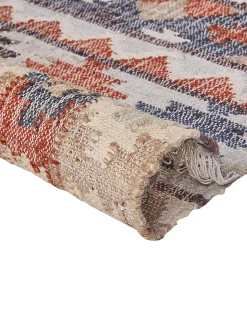 Beliani Tappeto KALFA Multicolore Iuta Beige Blu Marrone Rosso Multicolore