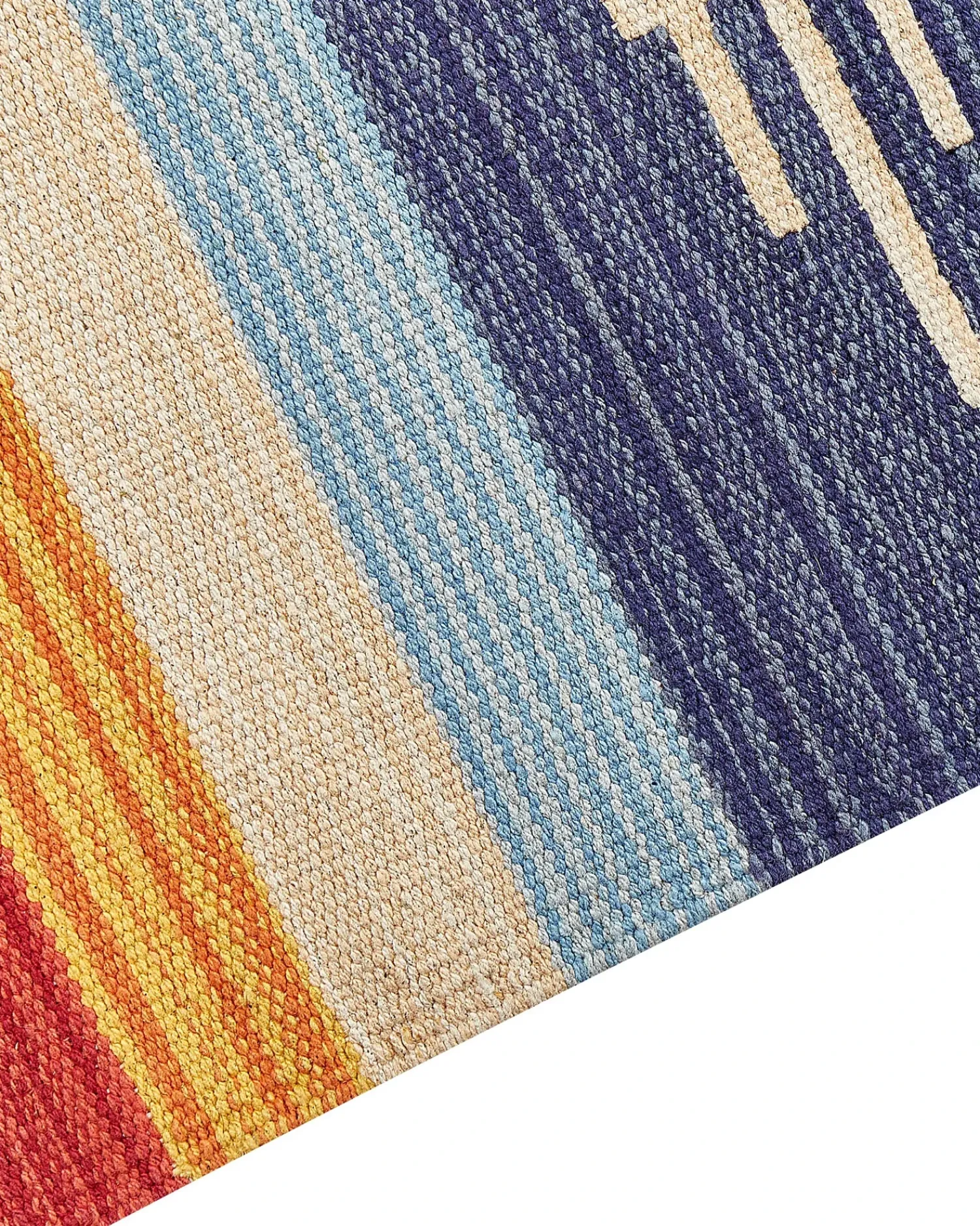 Online Beliani Tappeto KAMARIS Multicolore Cotone Kilim Blu Giallo Rosso Verde Multicolore