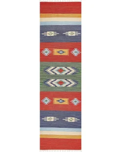 Online Beliani Tappeto KAMARIS Multicolore Cotone Kilim Blu Giallo Rosso Verde Multicolore