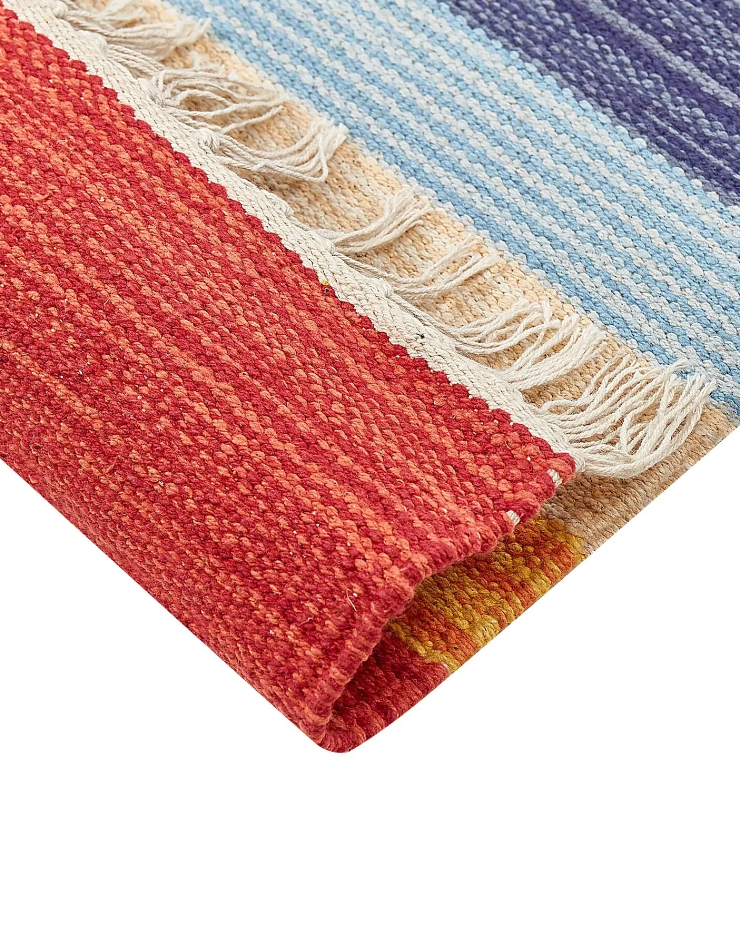 Online Beliani Tappeto KAMARIS Multicolore Cotone Kilim Blu Giallo Rosso Verde Multicolore