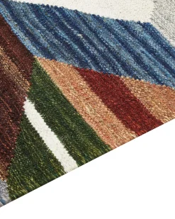 Sale Beliani Tappeto KANAKERAVAN Multicolore 200 x 300 cm Lana Kilim Bianco Marrone Rosso Multicolore