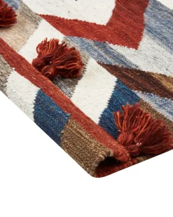Sale Beliani Tappeto KANAKERAVAN Multicolore 200 x 300 cm Lana Kilim Bianco Marrone Rosso Multicolore