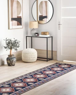 Hot Beliani Tappeto KANGAL Blu scuro Beige Rosso Blu