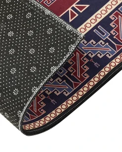 Hot Beliani Tappeto KANGAL Blu scuro Beige Rosso Blu