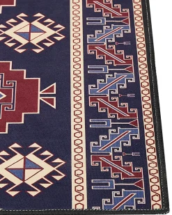 Hot Beliani Tappeto KANGAL Blu scuro Beige Rosso Blu