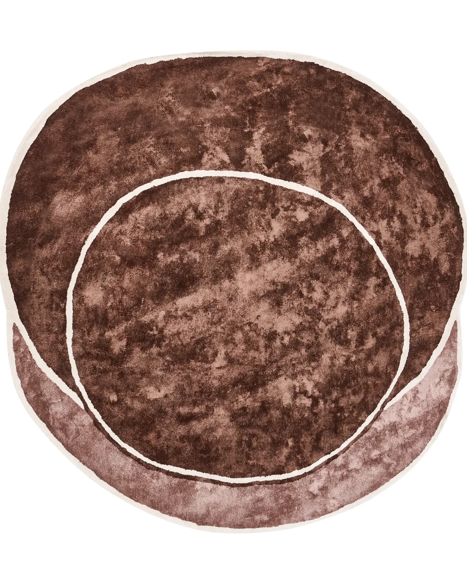 Hot Beliani Tappeto KANRACH Marrone 200 x 200 cm Viscosa Beige Marrone