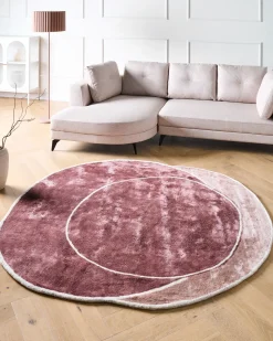 Clearance Beliani Tappeto KANRACH Rosa 200 x 200 cm Viscosa Beige Rosa