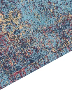 Best Beliani Tappeto KANSU Blu Cotone Beige Rosso Blu