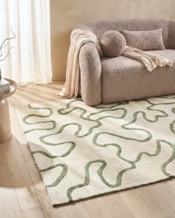 Discount Beliani Tappeto KAPPAR Beige chiaro 160 x 230 cm Viscosa Beige Verde