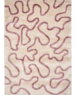 Clearance Beliani Tappeto KAPPAR Beige 160 x 230 cm Viscosa Beige Rosa