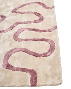 Clearance Beliani Tappeto KAPPAR Beige 160 x 230 cm Viscosa Beige Rosa