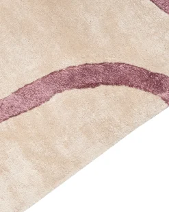 Clearance Beliani Tappeto KAPPAR Beige 160 x 230 cm Viscosa Beige Rosa