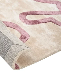 Clearance Beliani Tappeto KAPPAR Beige 160 x 230 cm Viscosa Beige Rosa