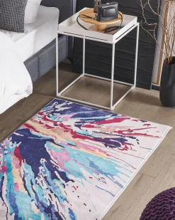 Beliani Tappeto KARABUK Multicolore 80 x 150 cm Bianco Blu Rosa Multicolore
