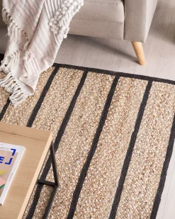 New Beliani Tappeto KARADONA Beige Iuta Beige Nero