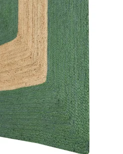 Outlet Beliani Tappeto KARAKUYU Verde Iuta Beige Verde