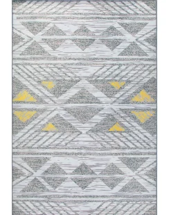 Sale Beliani Tappeto KARGI Grigio Giallo Grigio