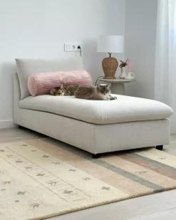 Beliani Tappeto KARLI Beige 160 x 230 cm Lana Persiano Beige Grigio Marrone