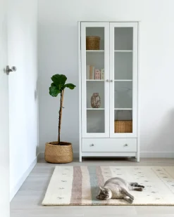 Beliani Tappeto KARLI Beige 160 x 230 cm Lana Persiano Beige Grigio Marrone