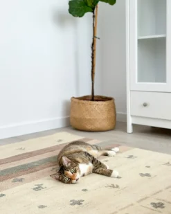 Beliani Tappeto KARLI Beige 160 x 230 cm Lana Persiano Beige Grigio Marrone