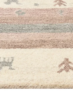 Beliani Tappeto KARLI Beige 160 x 230 cm Lana Persiano Beige Grigio Marrone