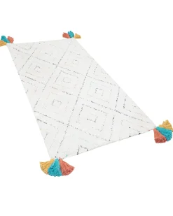 Sale Beliani Tappeto KARTAL Bianco 80 x 150 cm Cotone Bianco Multicolore