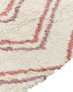 New Beliani Tappeto KASTAMONU Beige Cotone Beige Rosa Rosso