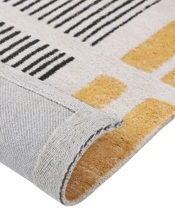 Outlet Beliani Tappeto KATRA Beige Cotone Beige Giallo Nero