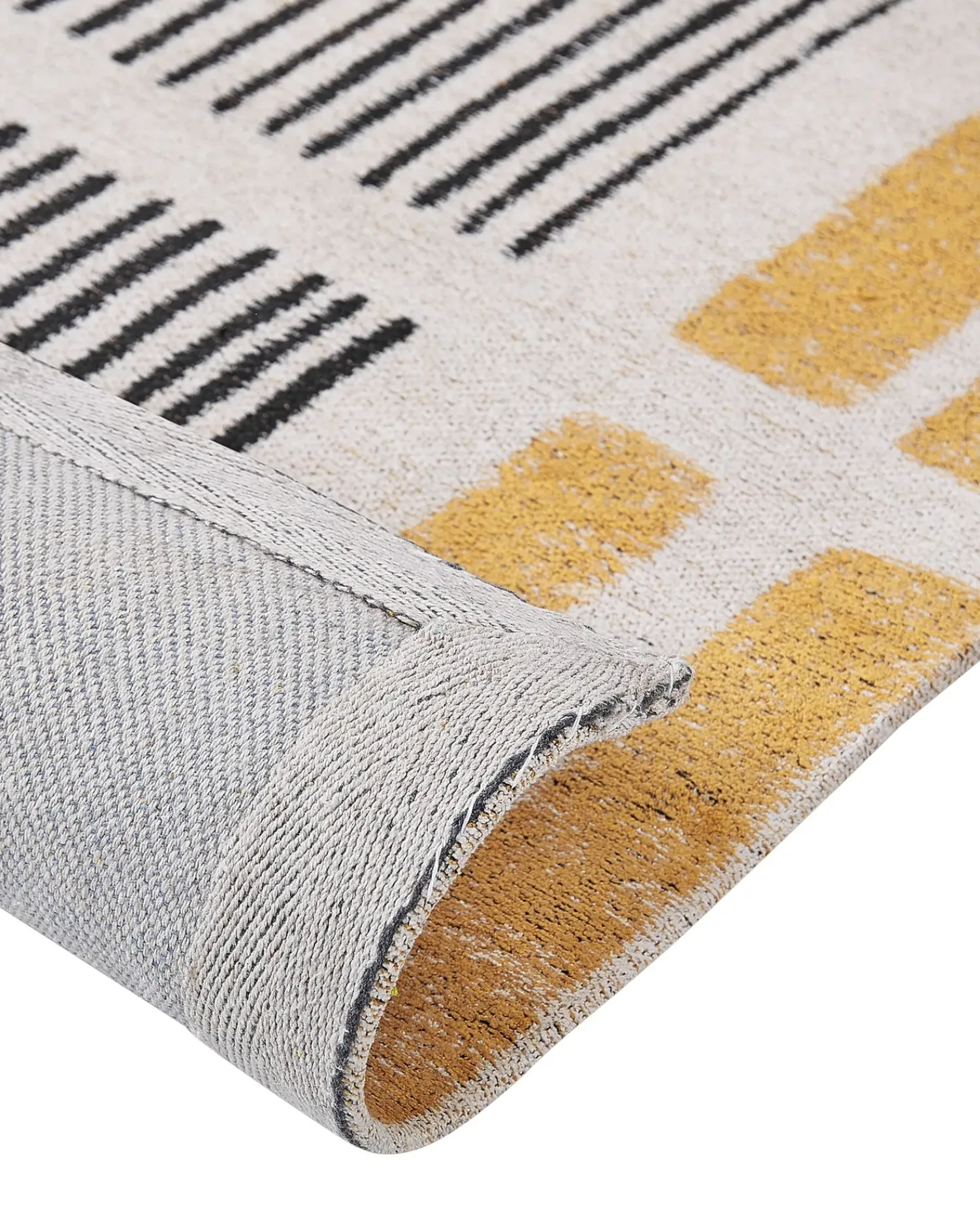Outlet Beliani Tappeto KATRA Beige Cotone Beige Giallo Nero