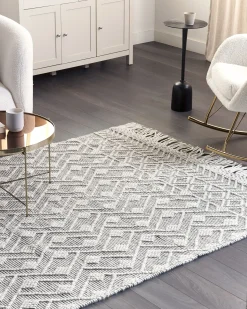 Beliani Tappeto KAVAK Nero 160 x 230 cm Lana Bianco Nero