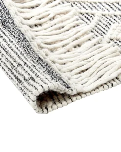 Beliani Tappeto KAVAK Nero 160 x 230 cm Lana Bianco Nero
