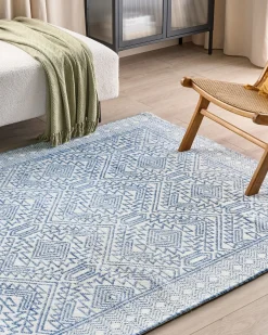Online Beliani Tappeto KAWAS Blu 160 x 230 cm Bianco Blu