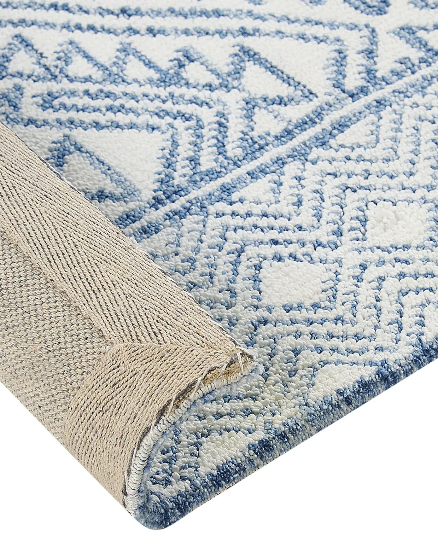 Online Beliani Tappeto KAWAS Blu 160 x 230 cm Bianco Blu