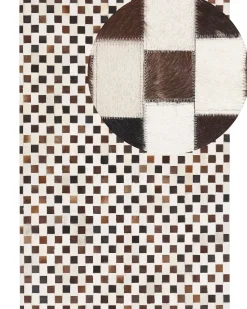 Sale Beliani Tappeto KAYABEY Beige Pelle naturale Beige Marrone