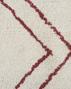 Clearance Beliani Tappeto KENITRA Bianco sporco Cotone Bianco Rosso