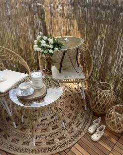 Beliani Tappeto KERER ø 140 cm Iuta Beige