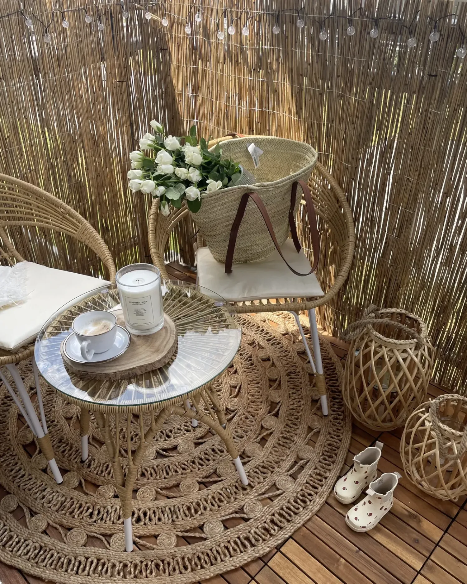 Beliani Tappeto KERER ø 140 cm Iuta Beige