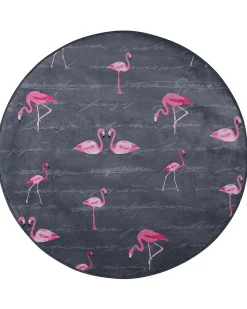 Hot Beliani Tappeto KERTE Grigio scuro ø 120 cm Rosa Grigio