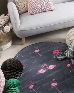Hot Beliani Tappeto KERTE Grigio scuro ø 120 cm Rosa Grigio