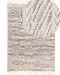 Discount Beliani Tappeto KESTEL Marrone Beige 160 x 230 cm Lana Beige Marrone