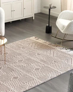 Discount Beliani Tappeto KESTEL Marrone Beige 160 x 230 cm Lana Beige Marrone