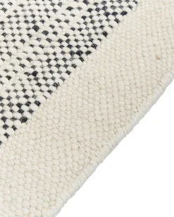 Outlet Beliani Tappeto KETENLI Bianco Lana Bianco Nero
